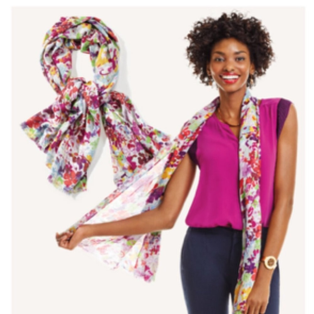CAbi Pink and Blue Scarf Elegant Accessories